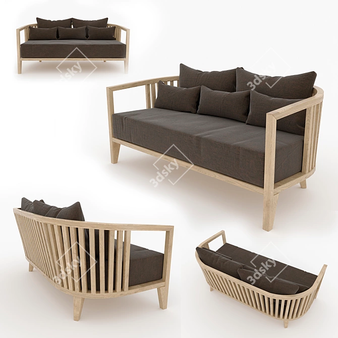 Goba Sofa: Stylish & Versatile Design 3D model image 2