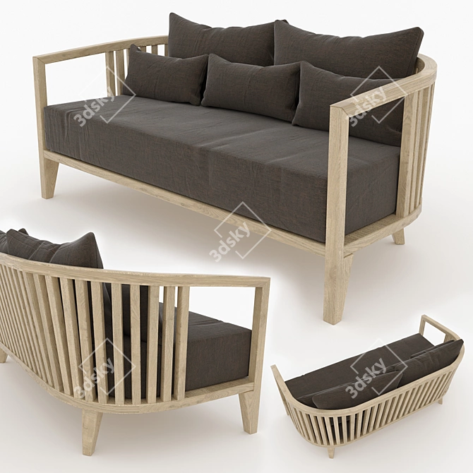 Goba Sofa: Stylish & Versatile Design 3D model image 7