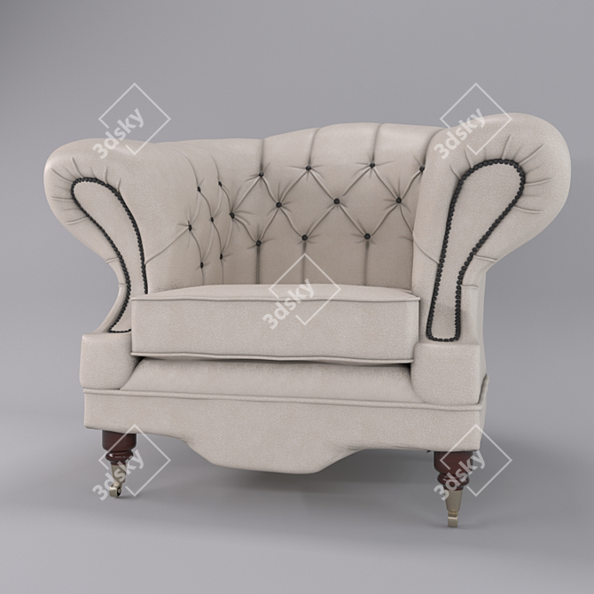 Classic KOH-I-NOOR Armchair in Oregon Eco Leather 3D model image 3