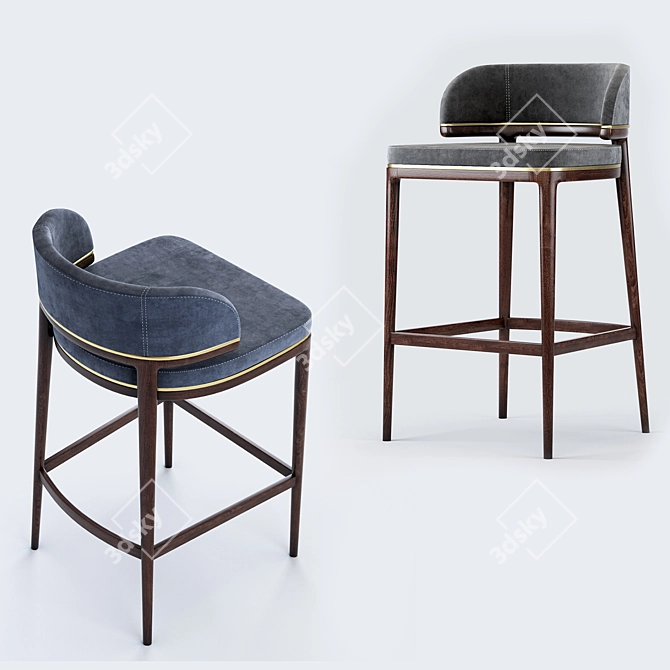 Aster Grange Bar Stool: Sleek and Stylish Seating 3D model image 2
