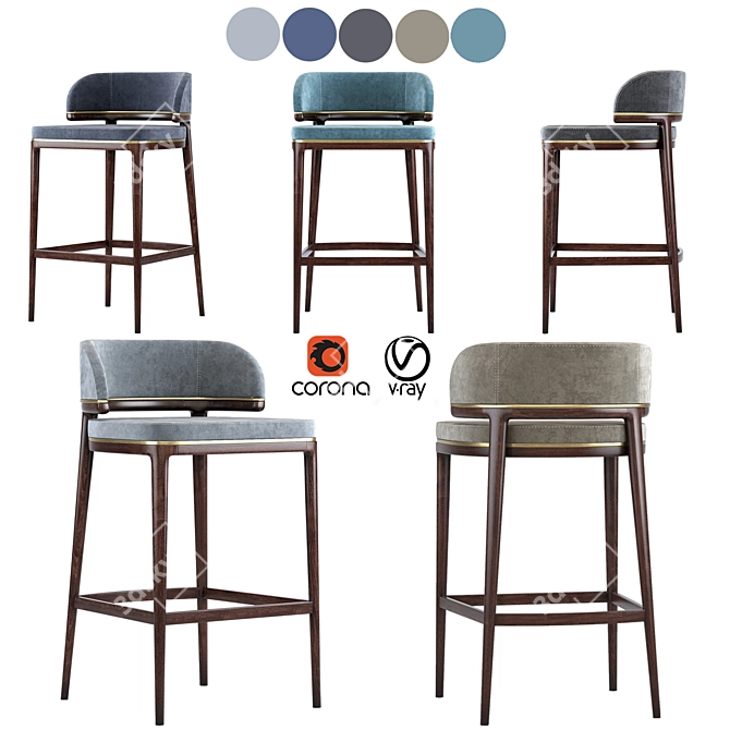 Aster Grange Bar Stool: Sleek and Stylish Seating 3D model image 19