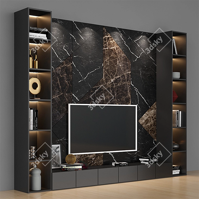 Modern TV Stand 020: Stylish and Functional 3D model image 2