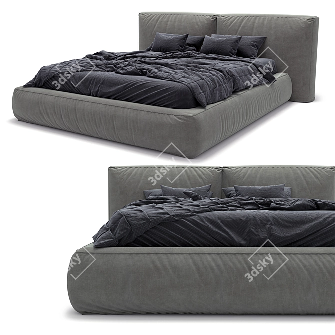 Luxurious Full Bonaldo Bed 3D model image 2