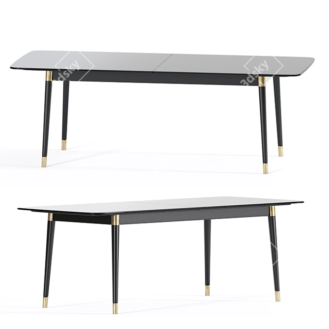 Modern Claire Dining Set 3D model image 3