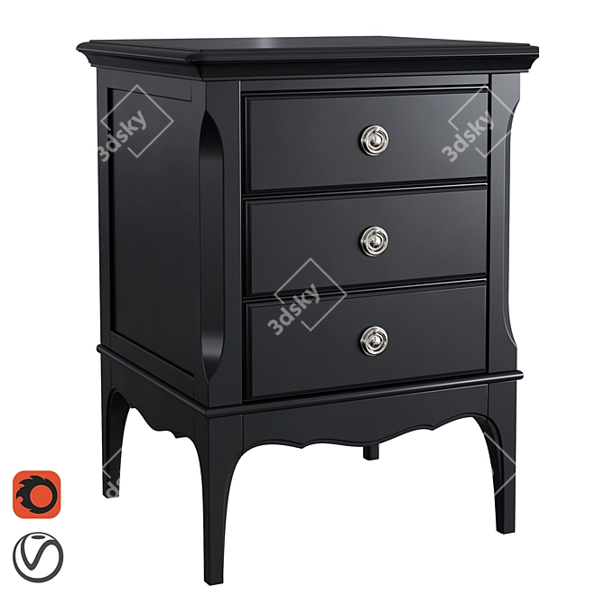 Venice Bedside Table: Elegant and Functional 3D model image 4