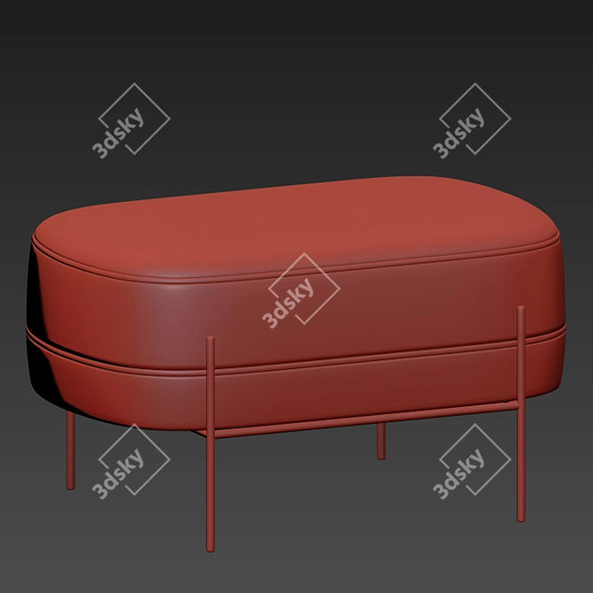 Elegant Hubsch Pouf for Superior Comfort 3D model image 2