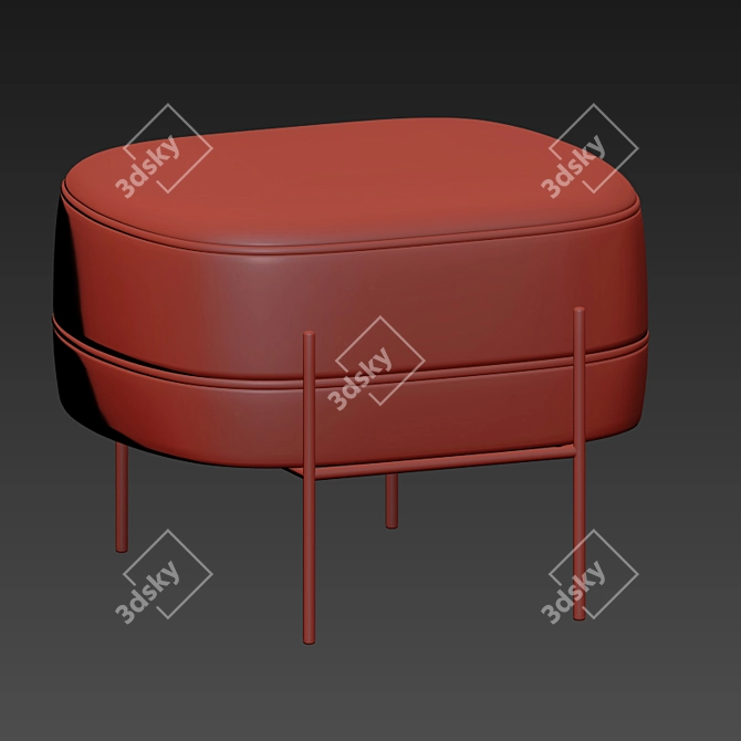 Elegant Hubsch Pouf for Superior Comfort 3D model image 3