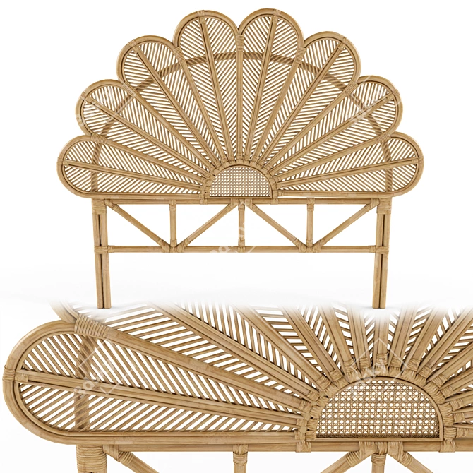 Petal Rattan Headboard: Elegant and Timeless 3D model image 1