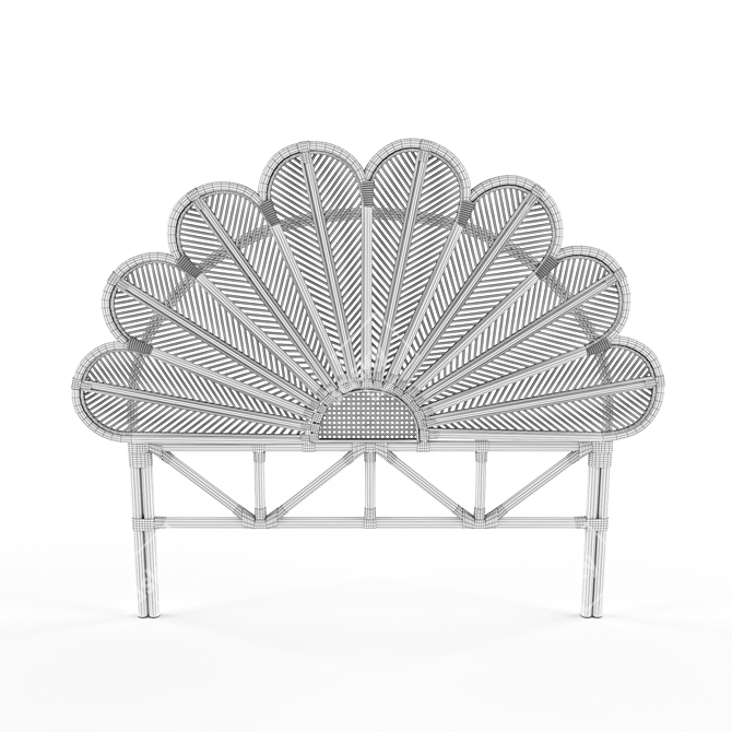 Petal Rattan Headboard: Elegant and Timeless 3D model image 2