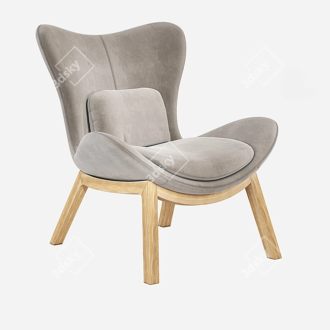 Comfortable Calligaris Velvet Armchair 3D model image 4