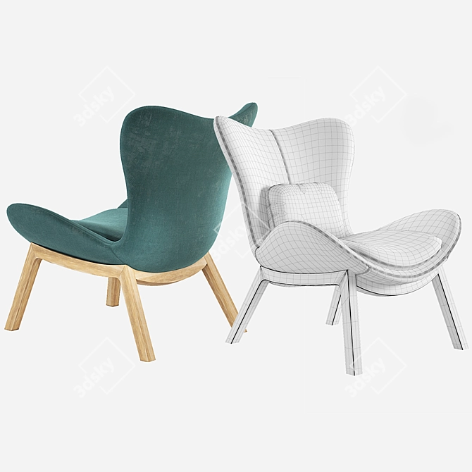 Comfortable Calligaris Velvet Armchair 3D model image 5