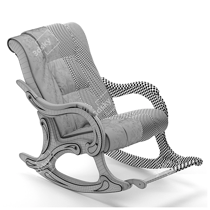 Elegant Somerset Light Rocking Chair 3D model image 5