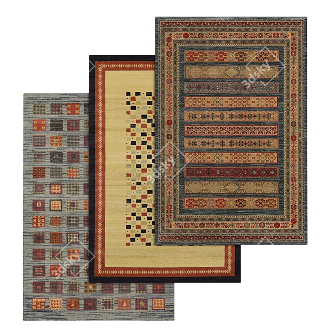 Luxury Carpet Set: High-Quality Textures 3D model image 1