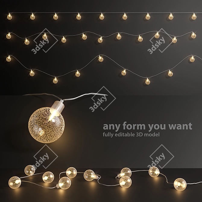 Versatile Garland Lights for All Occasions 3D model image 1