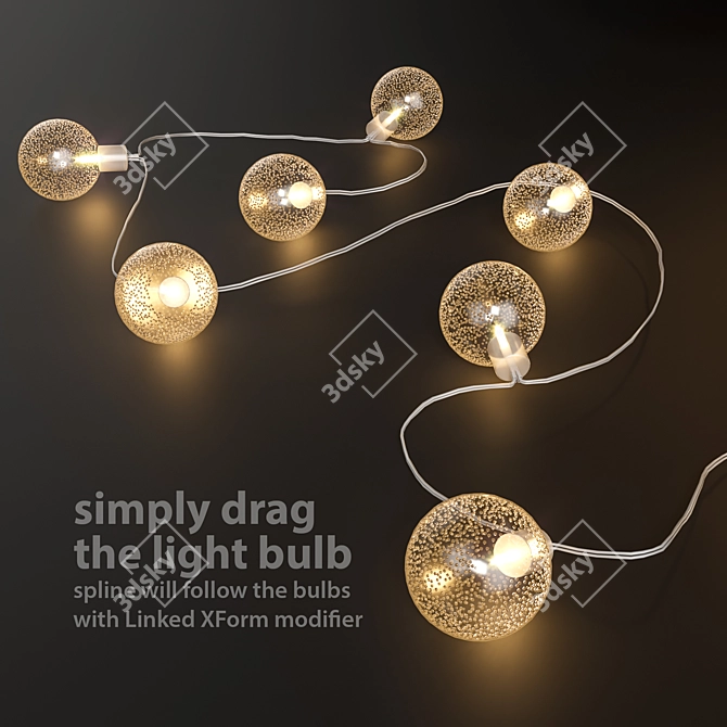 Versatile Garland Lights for All Occasions 3D model image 2