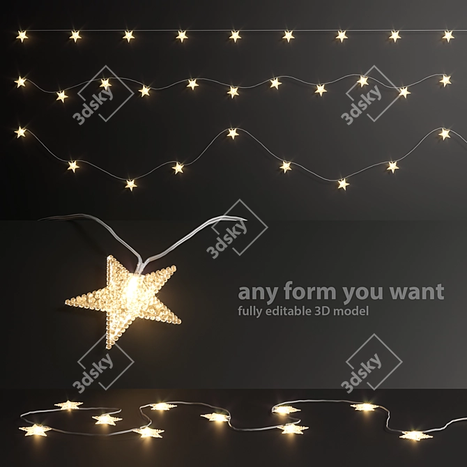 - Editable Garland Lights Set: Create Warm Ambiance Indoors & Outdoors 3D model image 1