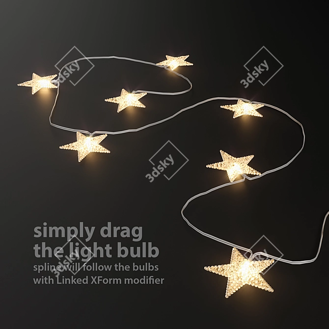 - Editable Garland Lights Set: Create Warm Ambiance Indoors & Outdoors 3D model image 2