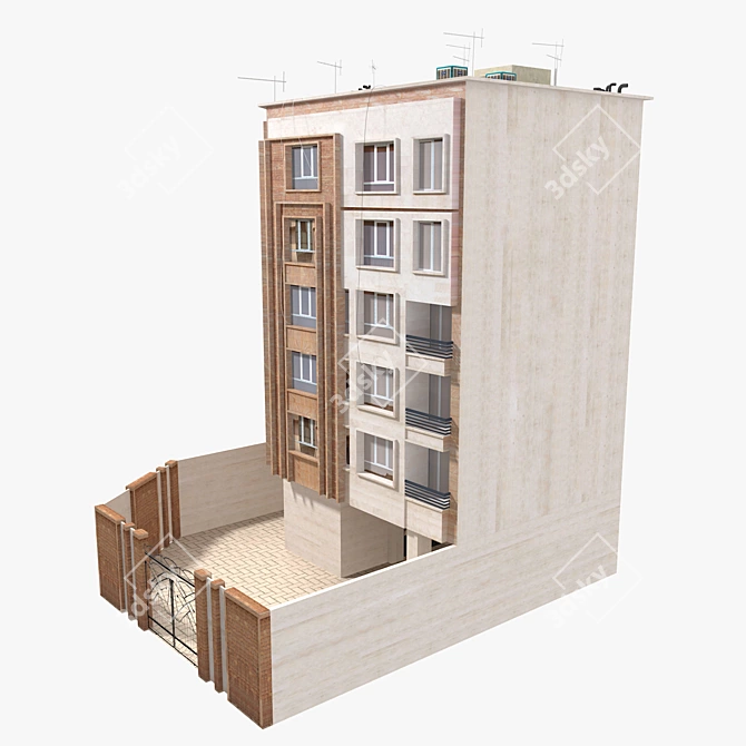 Realistic Low Poly 3D Building Model 3D model image 3