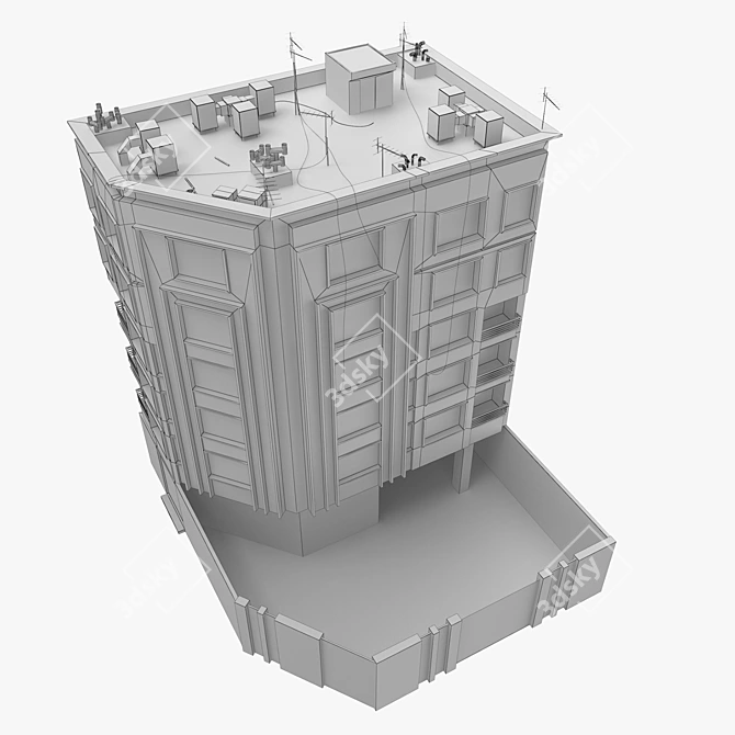 Realistic Low Poly 3D Building Model 3D model image 5