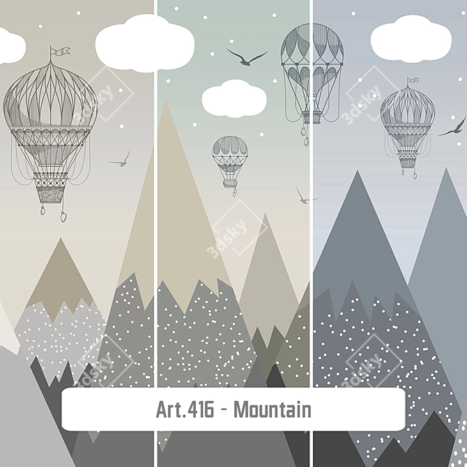 Mountain Adventure Wallpaper: N2-416 3D model image 5
