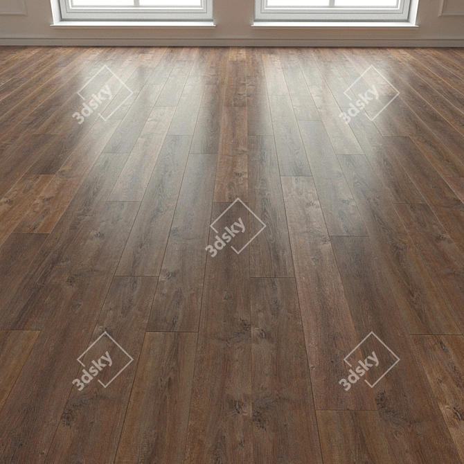 Oak Effect Brown Laminate Parquet 3D model image 3