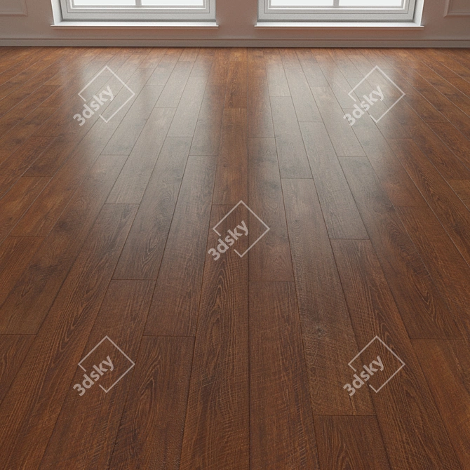 Title: Oak Louvre Art Flooring 3D model image 3