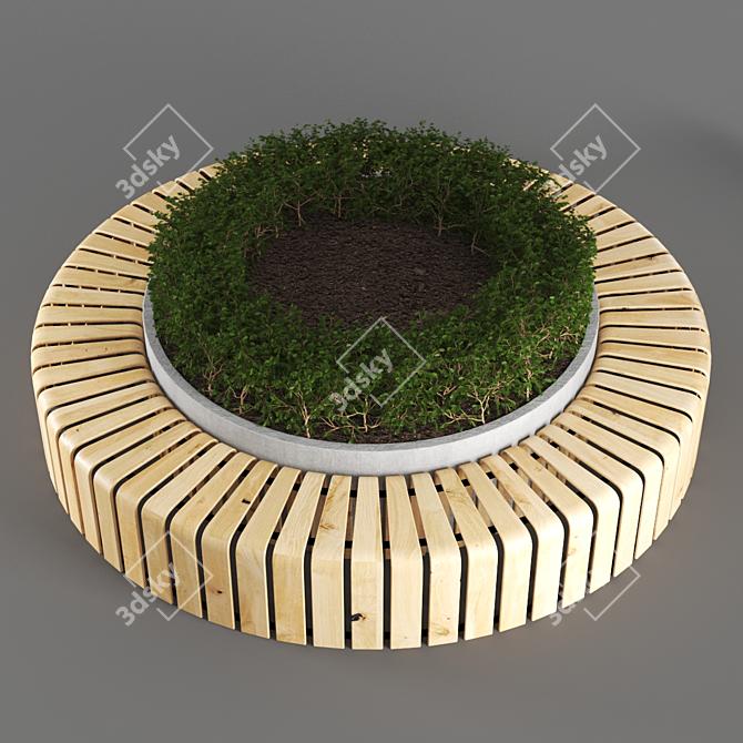 Sleek Poly Bench 3D model image 2