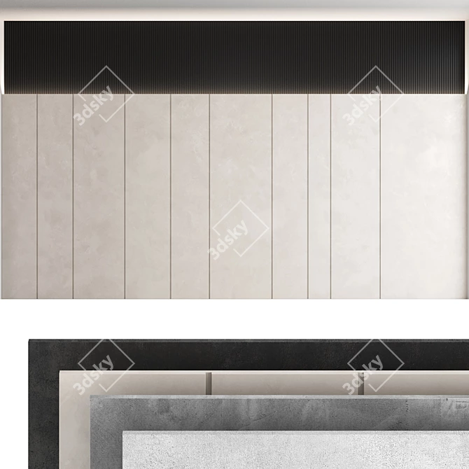 Title: Designer Concrete Wall Panels Kit 3D model image 1