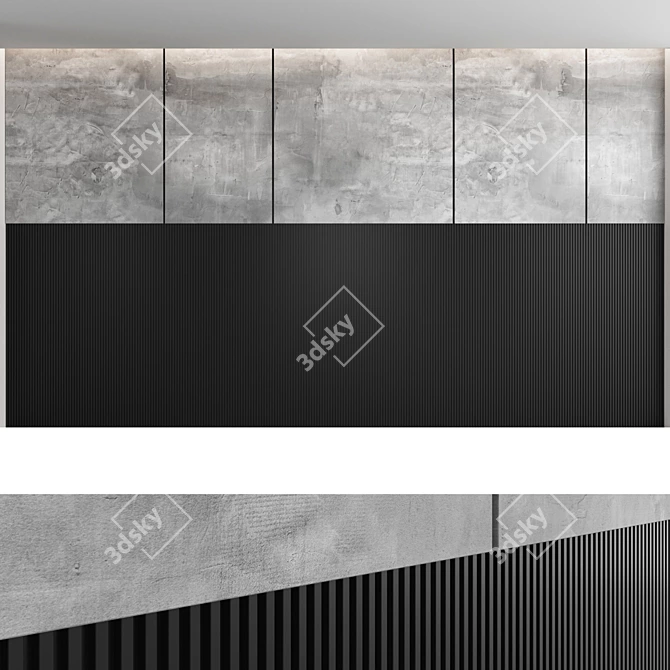 Title: Designer Concrete Wall Panels Kit 3D model image 4