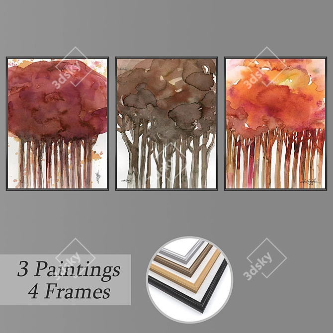 Versatile Wall Art Set 3D model image 1