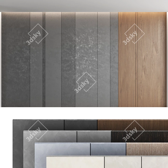 Title: Elegant 3D Wall Panel Set 3D model image 1