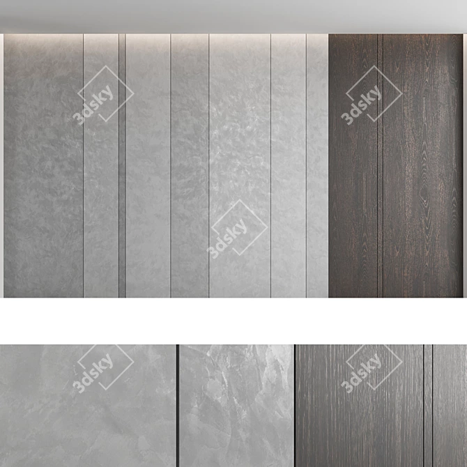 Title: Elegant 3D Wall Panel Set 3D model image 3