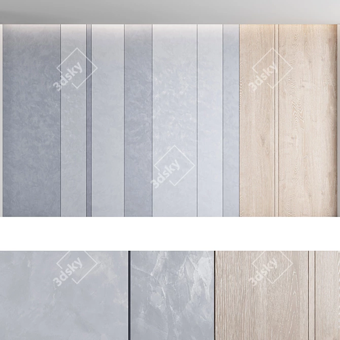 Title: Elegant 3D Wall Panel Set 3D model image 4