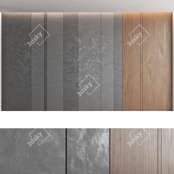 Title: Elegant 3D Wall Panel Set 3D model image 5