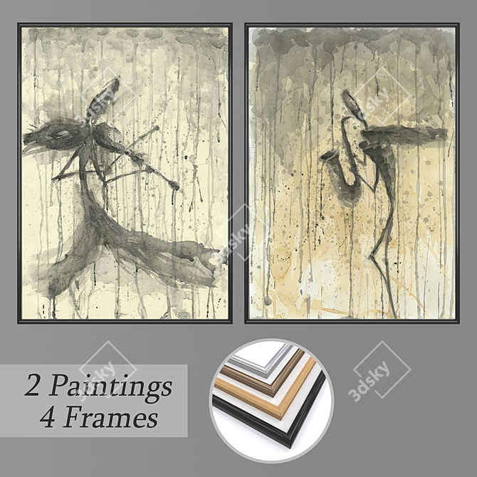 Versatile Set of Wall Paintings 3D model image 1