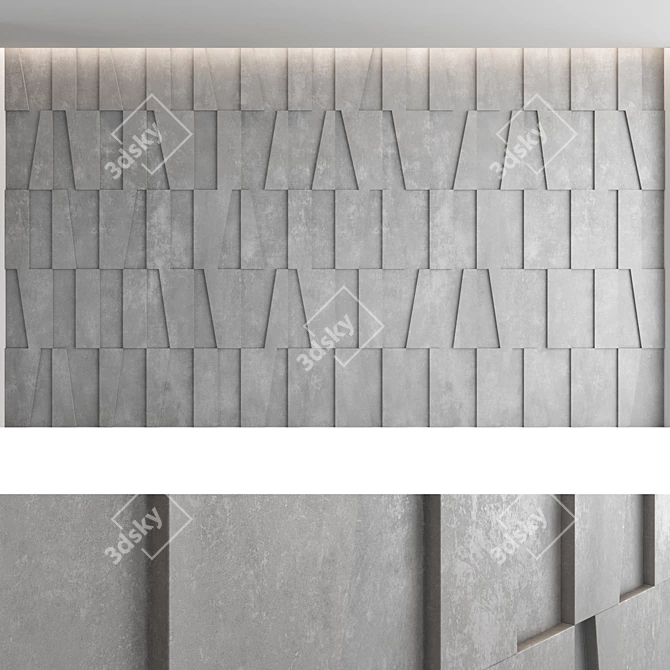 Decorative Concrete Wall Panel Set 3D model image 1