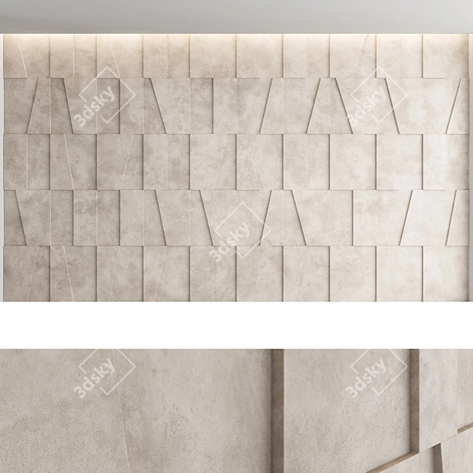Decorative Concrete Wall Panel Set 3D model image 3