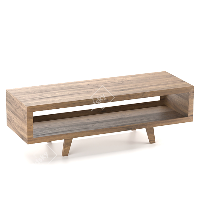 Sleek Wooden Coffee Table 3D model image 1