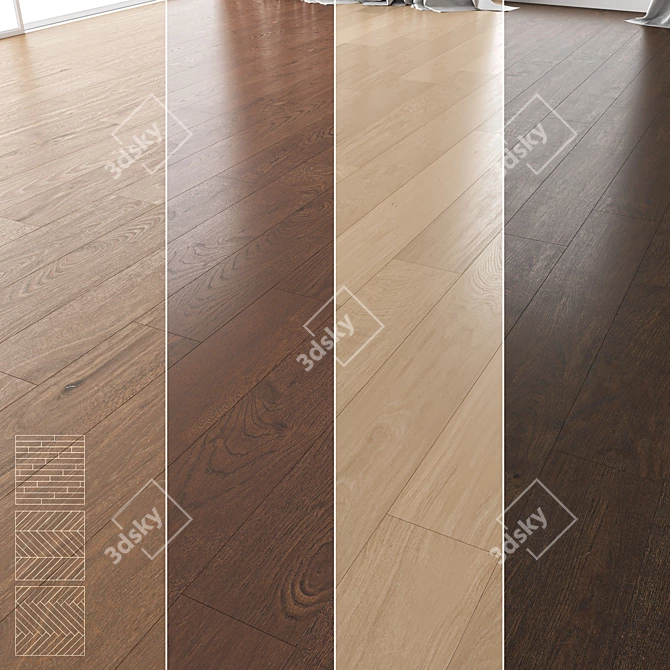 Premium Wood Flooring Set 3D model image 1