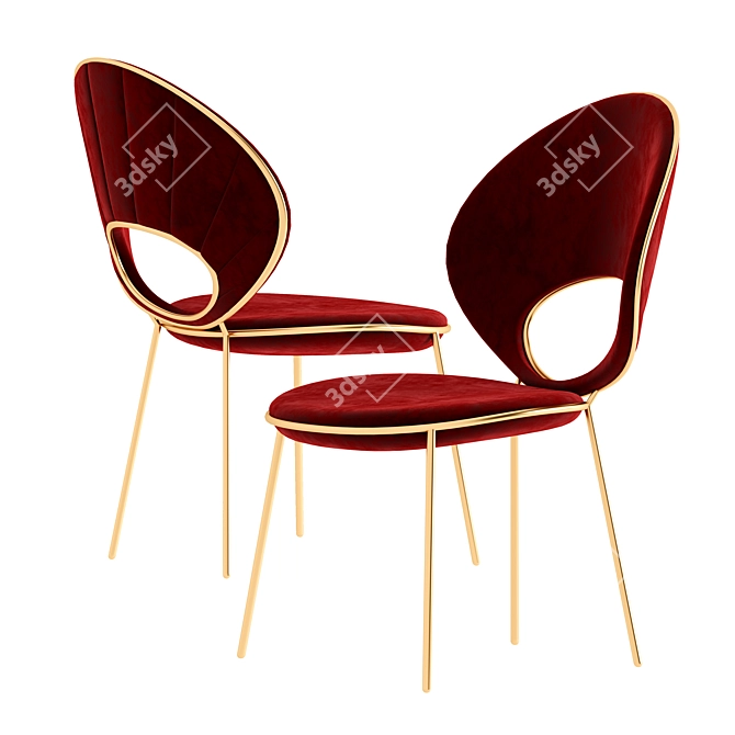 Sleek Black Pearl Dining Chair 3D model image 1