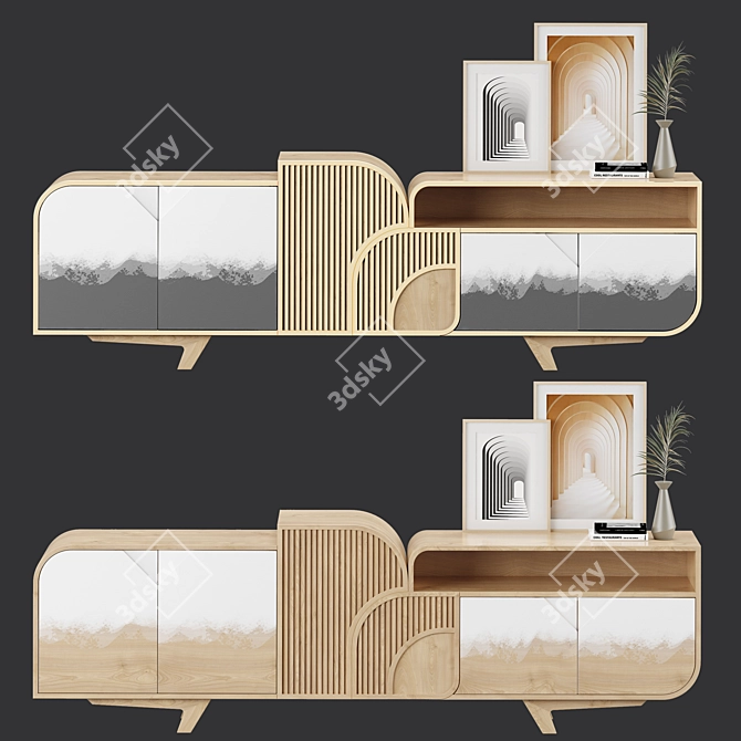 Elegant Sideboard & Decor Set 3D model image 1