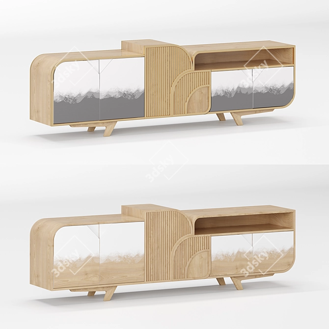 Elegant Sideboard & Decor Set 3D model image 4