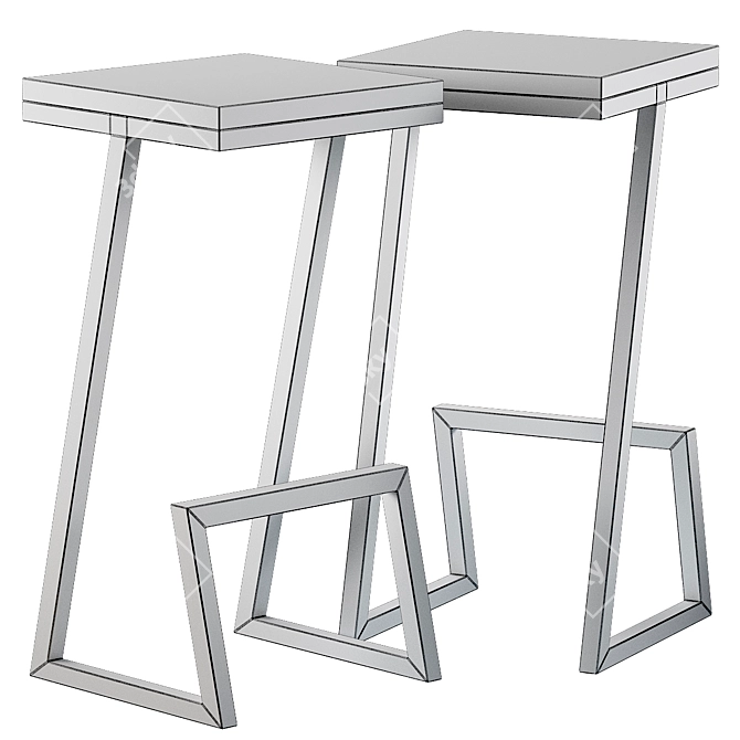 Sleek Loft Bar Stool 3D model image 2