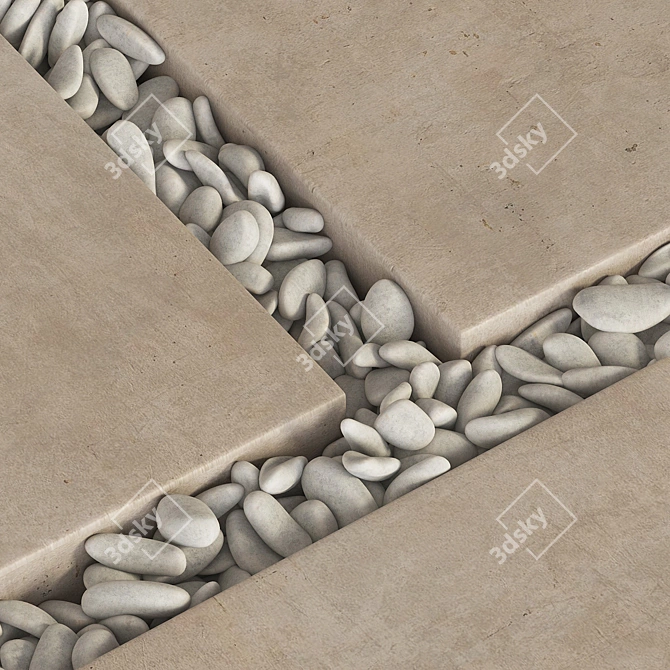 Smooth Pebble Paving Tiles 3D model image 4