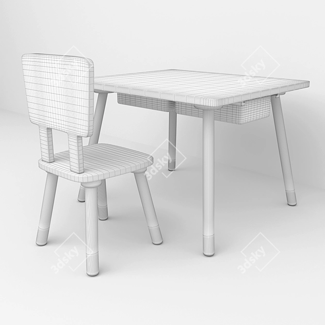 Title: Casper Kids Table and Classic Chair 3D model image 7