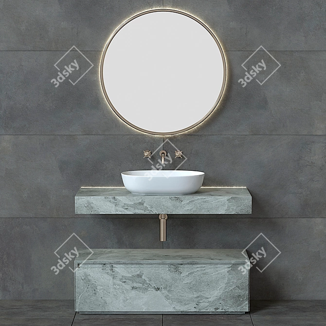 Modern Italian Bathroom Furniture 3D model image 1