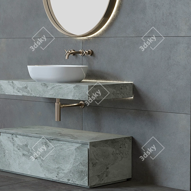 Modern Italian Bathroom Furniture 3D model image 4