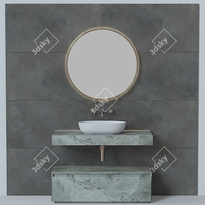 Modern Italian Bathroom Furniture 3D model image 7