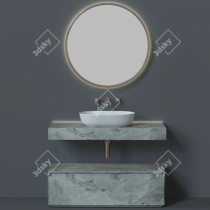 Modern Italian Bathroom Furniture 3D model image 9