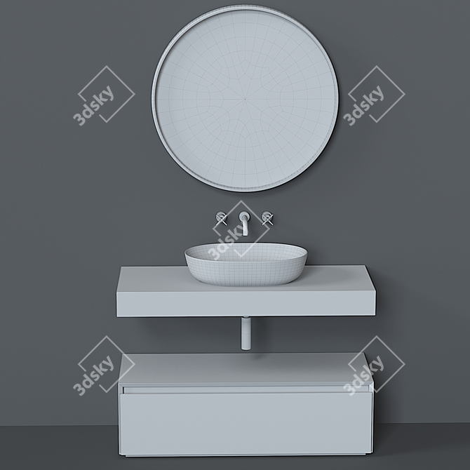 Modern Italian Bathroom Furniture 3D model image 10